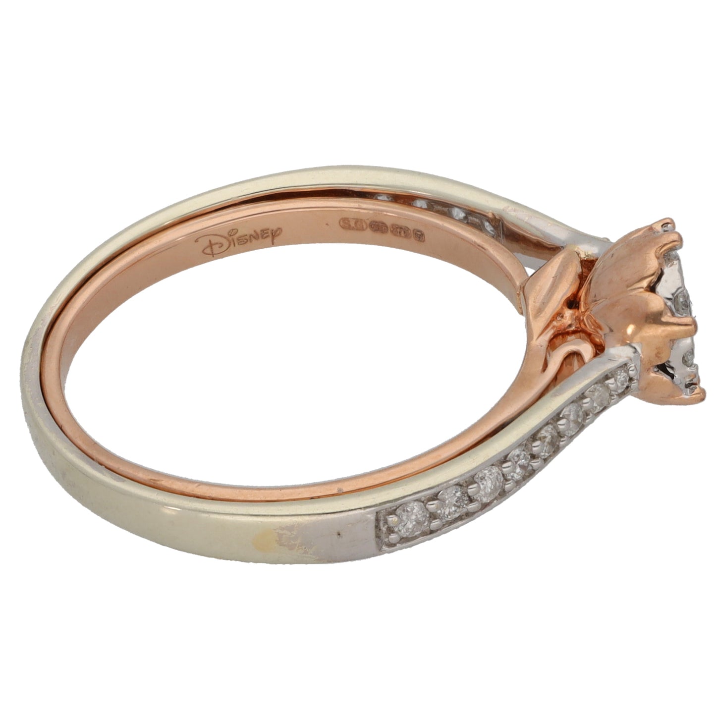 9ct Bicolour Gold 0.33ct Diamond Enchanted Disney Cluster Ring