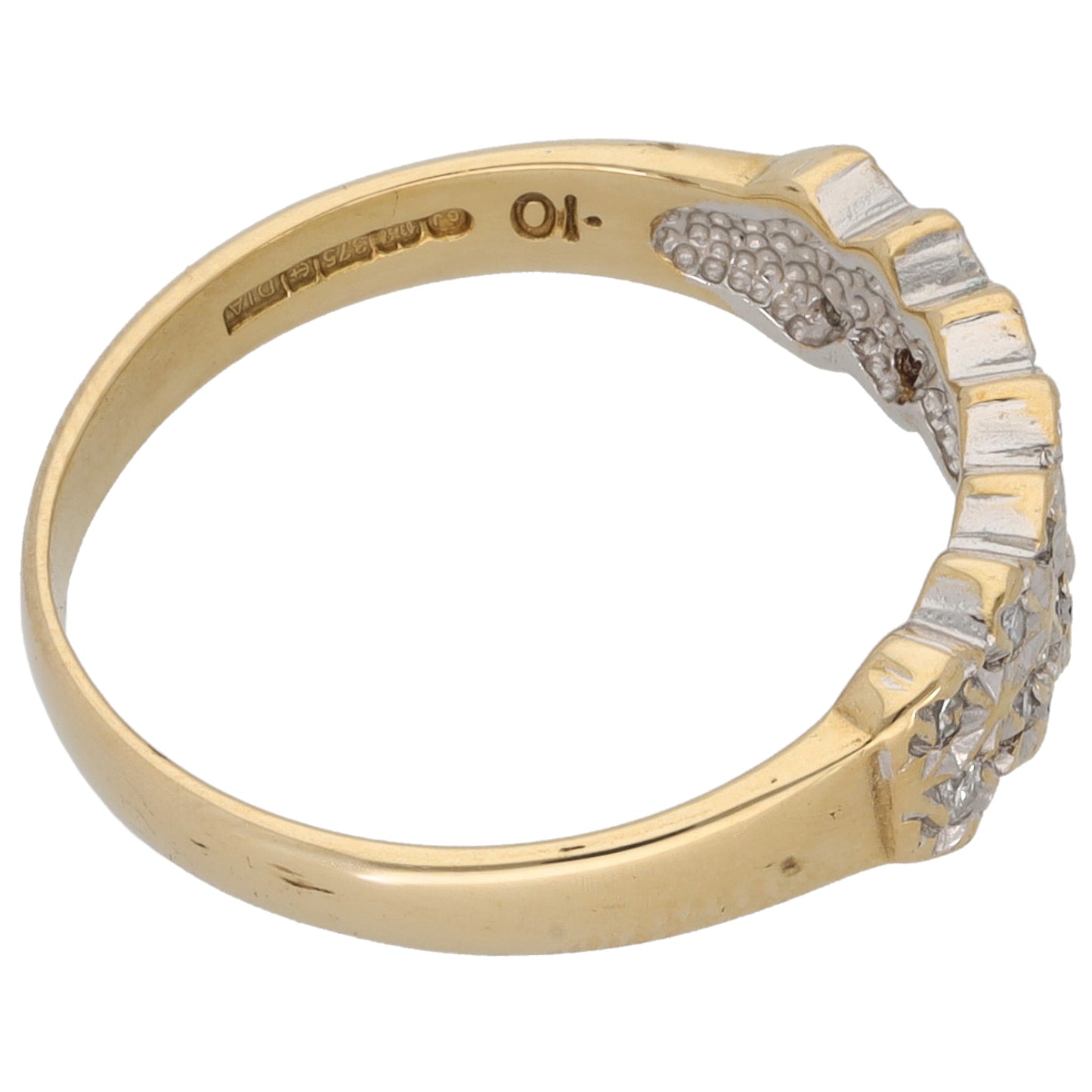 9ct Gold 0.10ct Diamond Alternative Ring Size M
