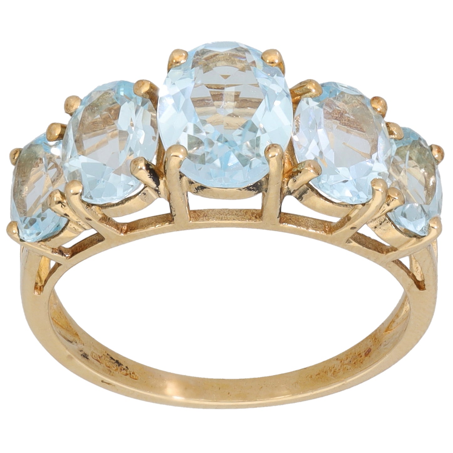 9ct Gold Topaz Half Eternity Ring Size N