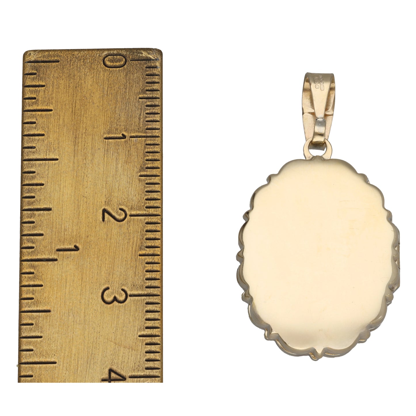 9ct Gold Patterned Locket Pendant