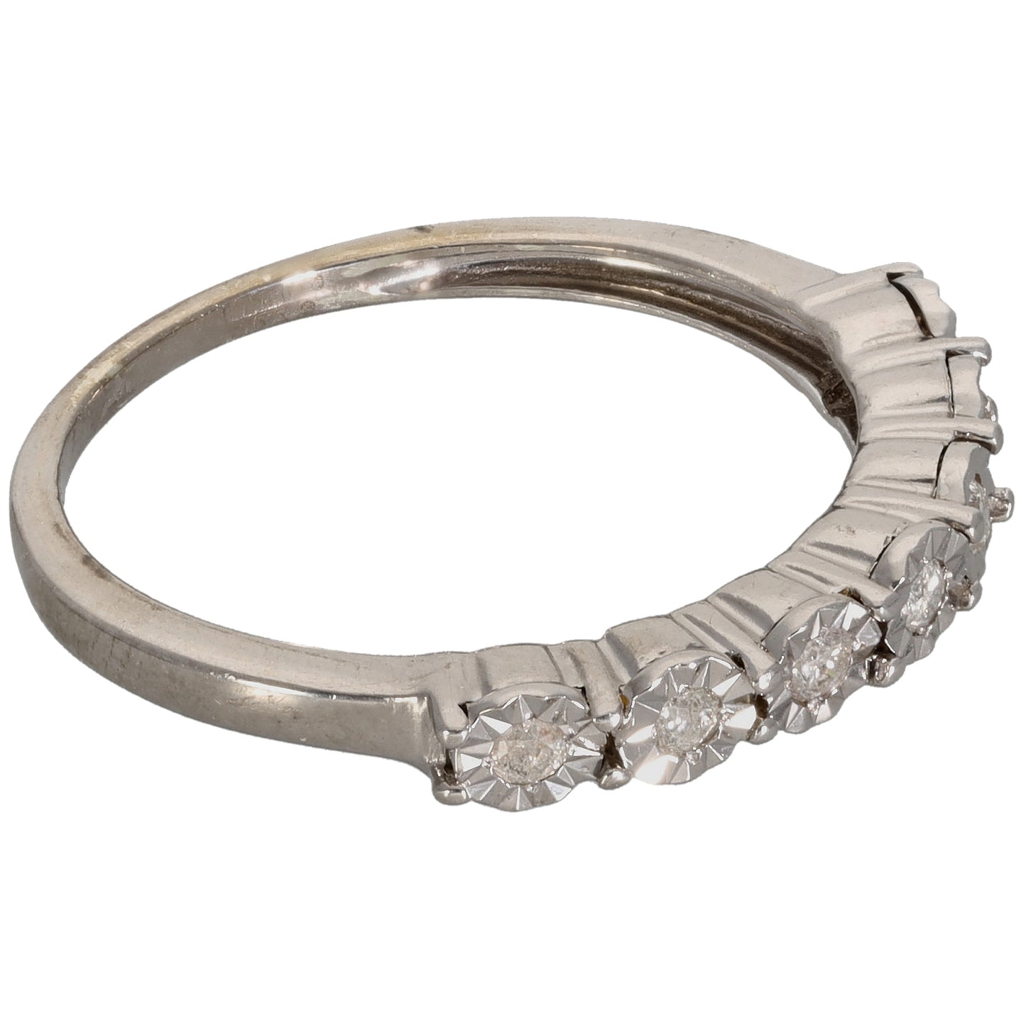 9ct White Gold 0.20ct Diamond Half Eternity Ring Size Q