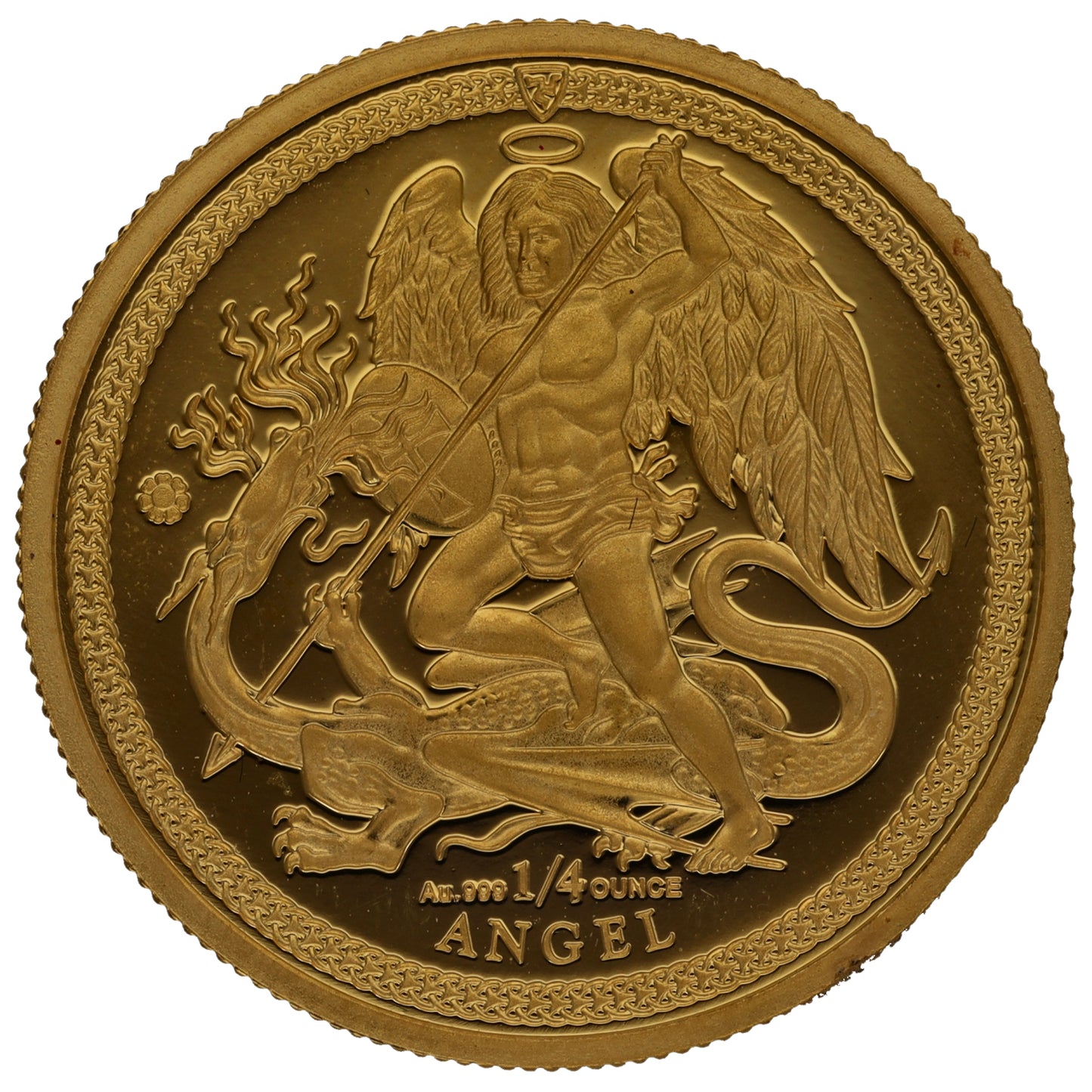 24ct Gold Isle Of Man Angel 1/4 OZ Coin 2018