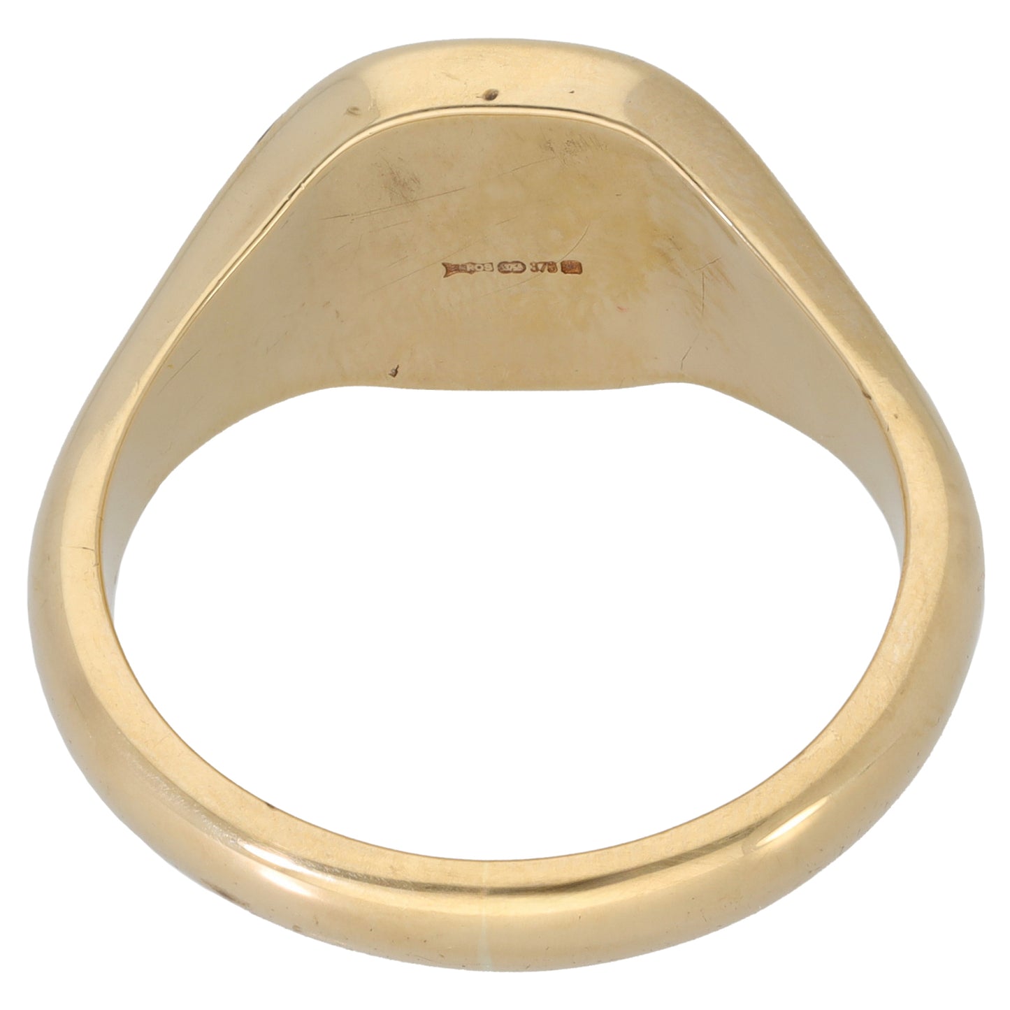 9ct Gold Patterned Signet Ring Size Z