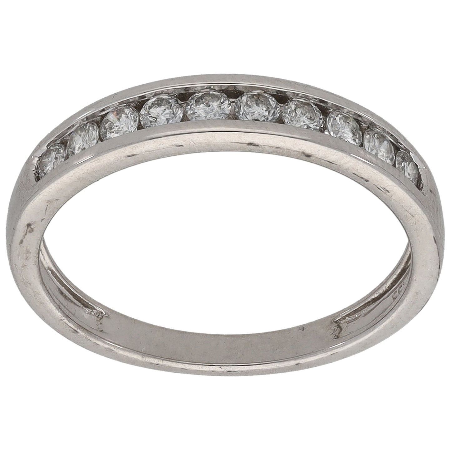 9ct White Gold 0.33ct Diamond Half Eternity Ring Size N