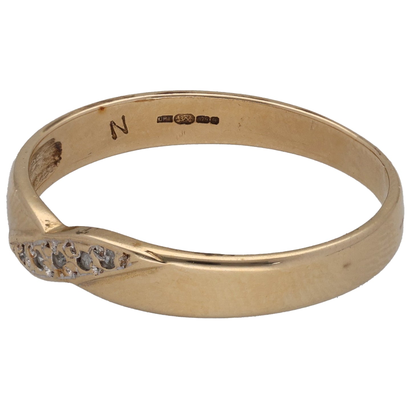9ct Gold 0.025ct Diamond Alternative Ring Size M