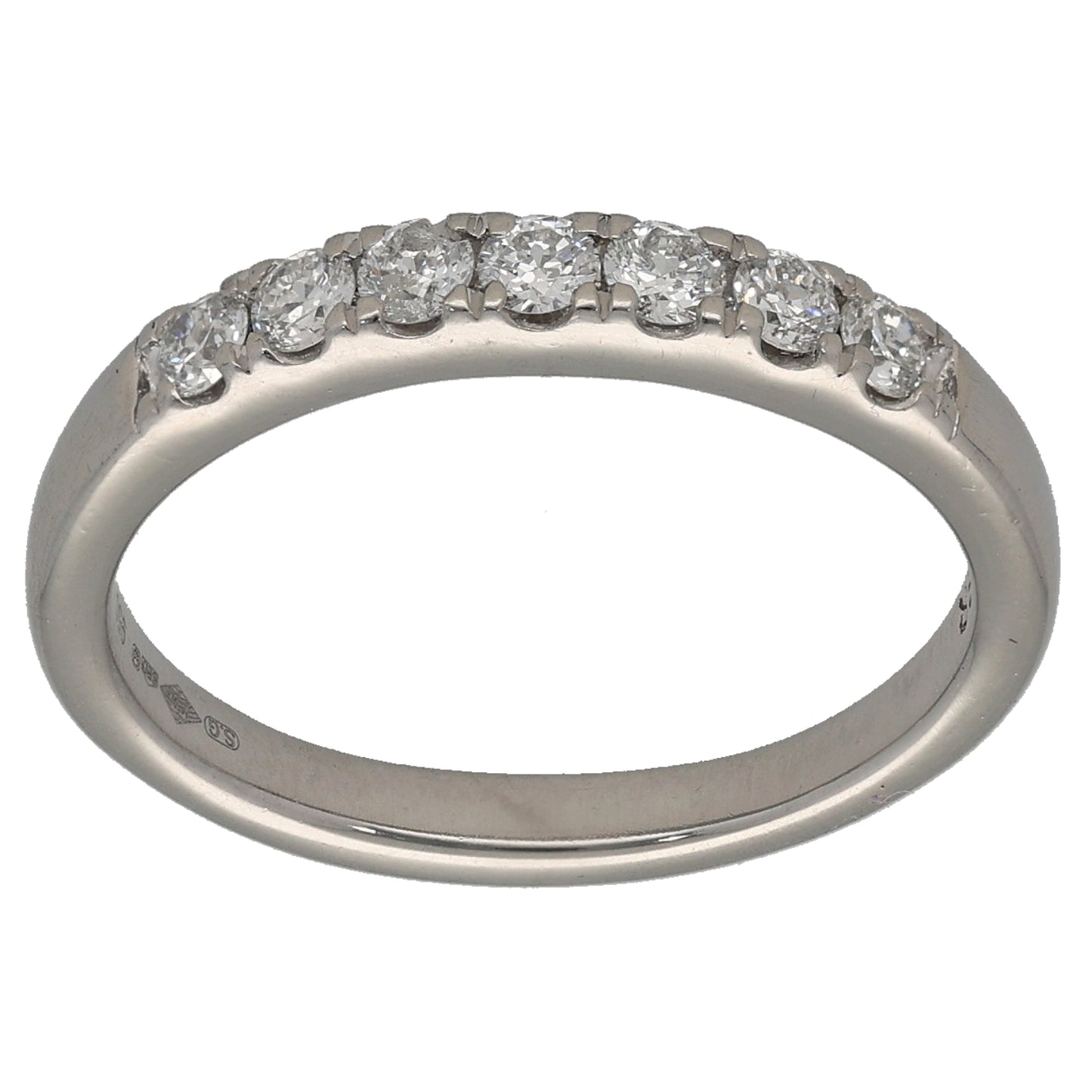 Platinum 0.33ct Diamond Half Eternity Ring Size M