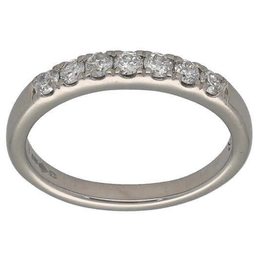 Platinum 0.33ct Diamond Half Eternity Ring Size M