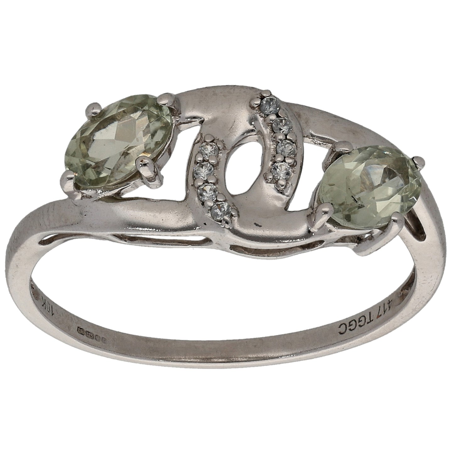 9ct Gold Diaspore & White Sapphire Dress/Cocktail Ring Size R