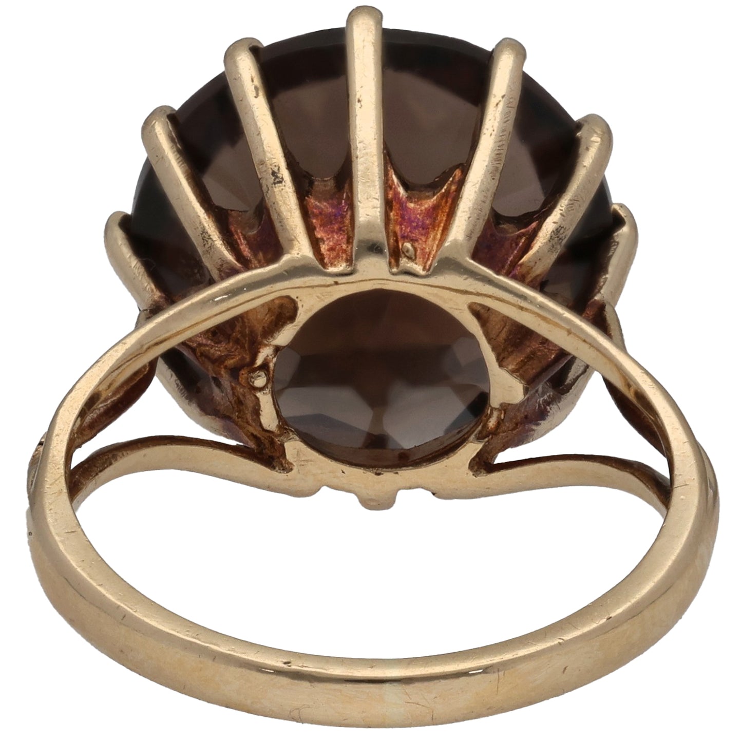 9ct Gold Smoky Quartz Single Stone Ring Size J