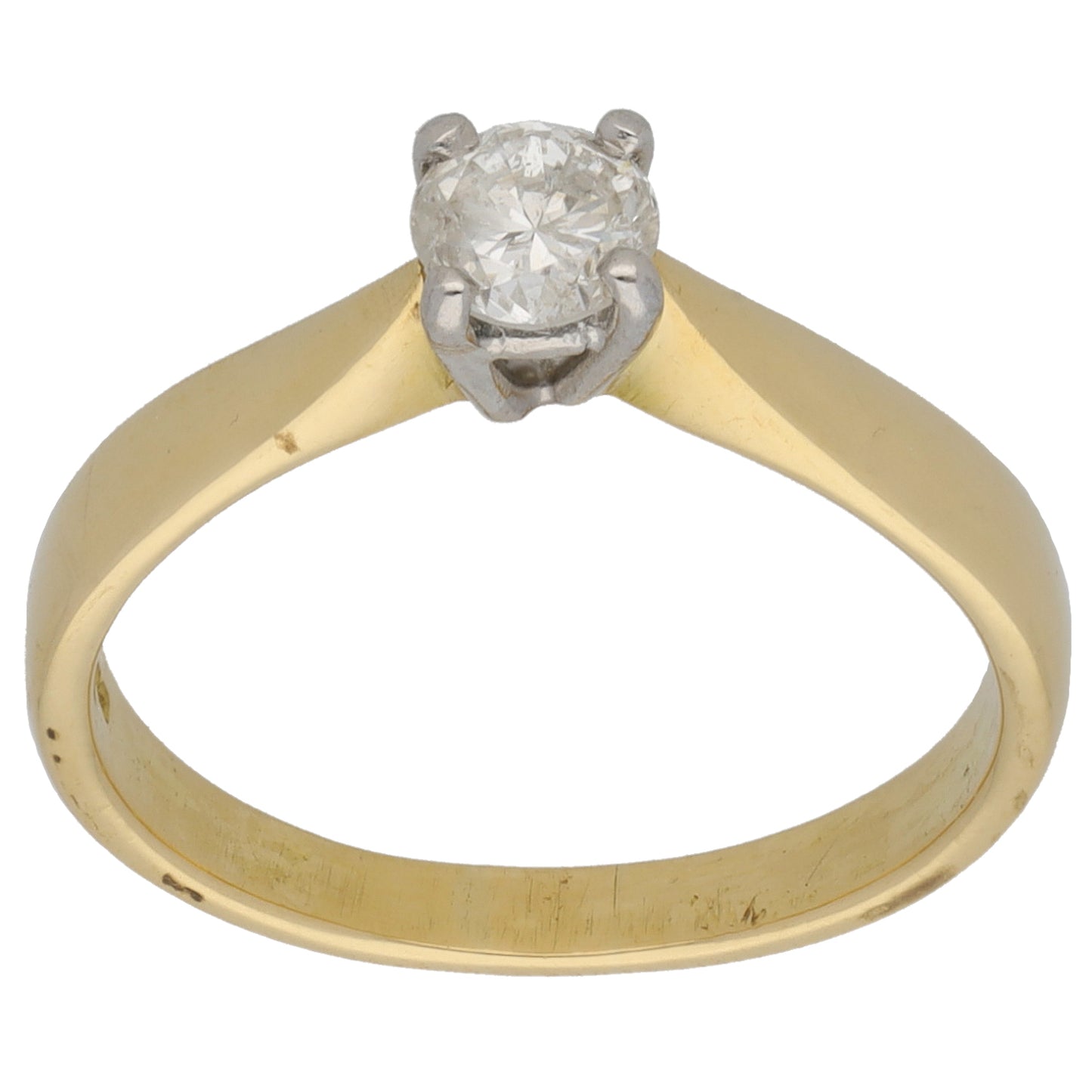 18ct Gold 0.38ct Diamond Solitaire Ring Size N
