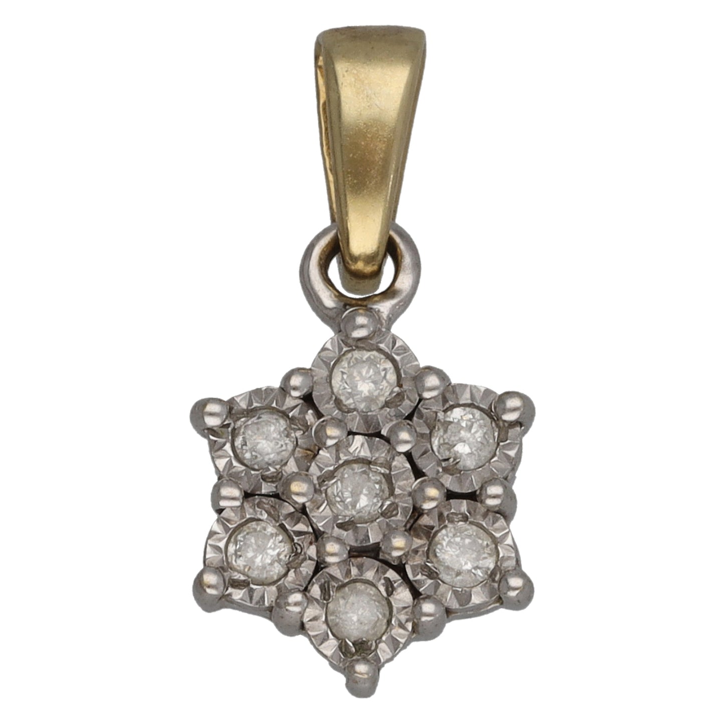 9ct Gold 0.12ct Diamond Cluster Pendant