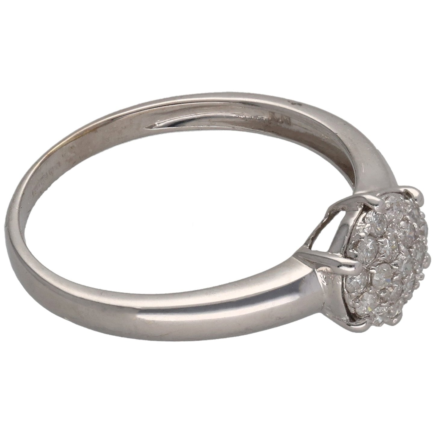 9ct White Gold 0.19ct Diamond Cluster Ring Size P