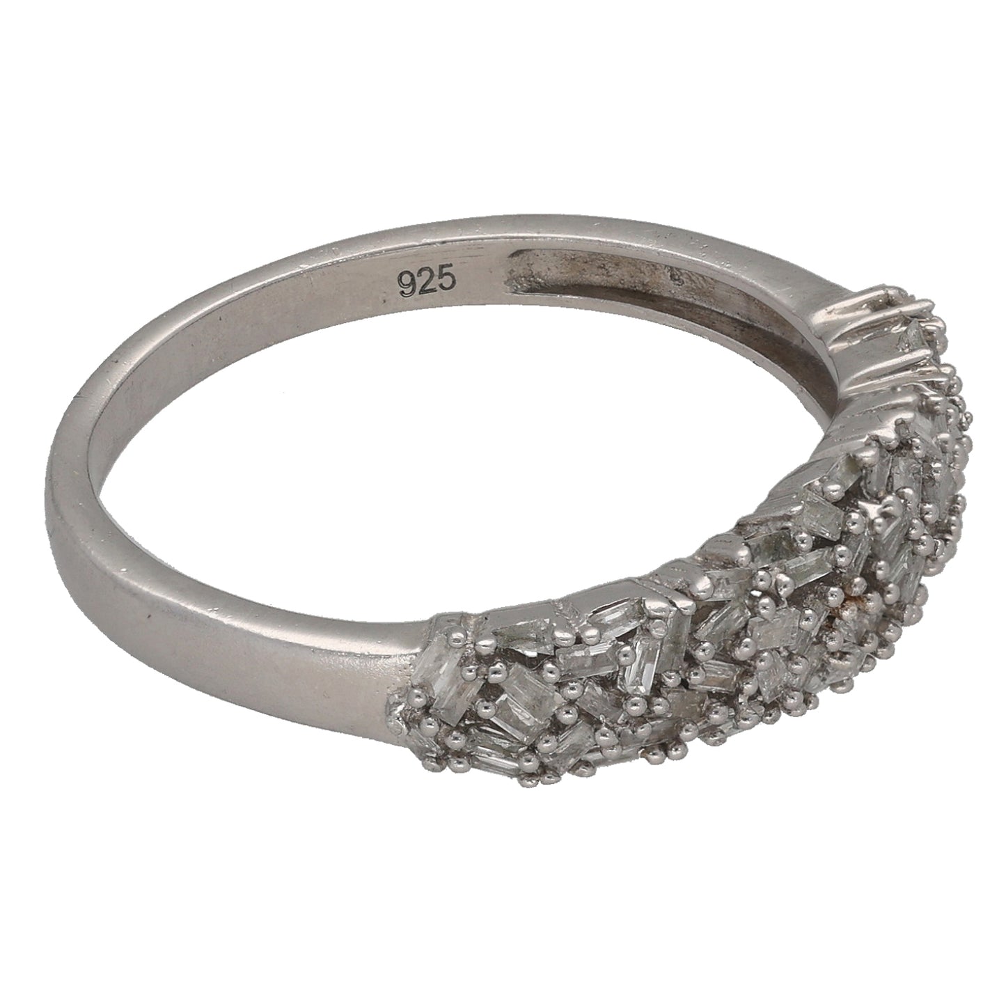 Sterling Silver 0.60ct Diamond Half Eternity Ring Size T