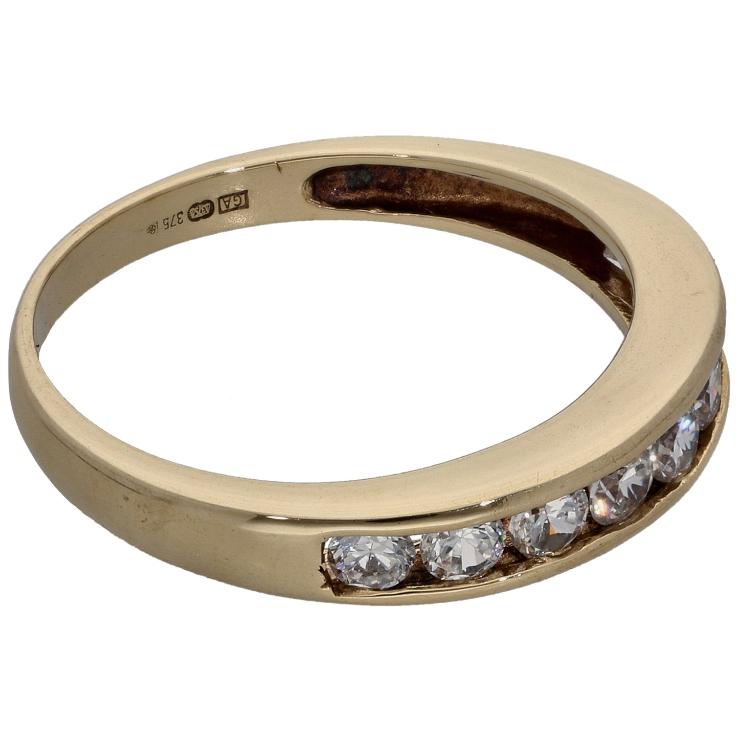 9ct Gold Cubic Zirconia Half Eternity Ring Size M