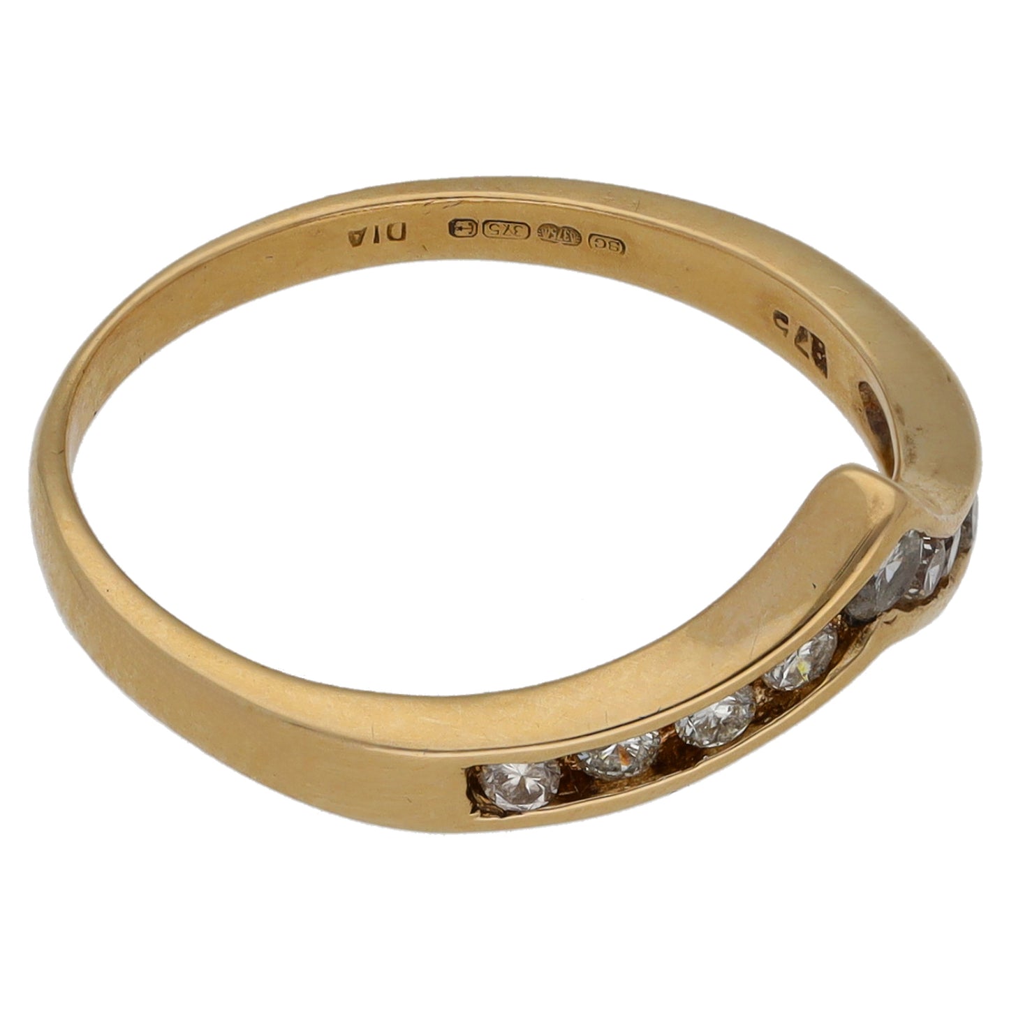9ct Gold 0.25ct Diamond Wishbone Ring Size L