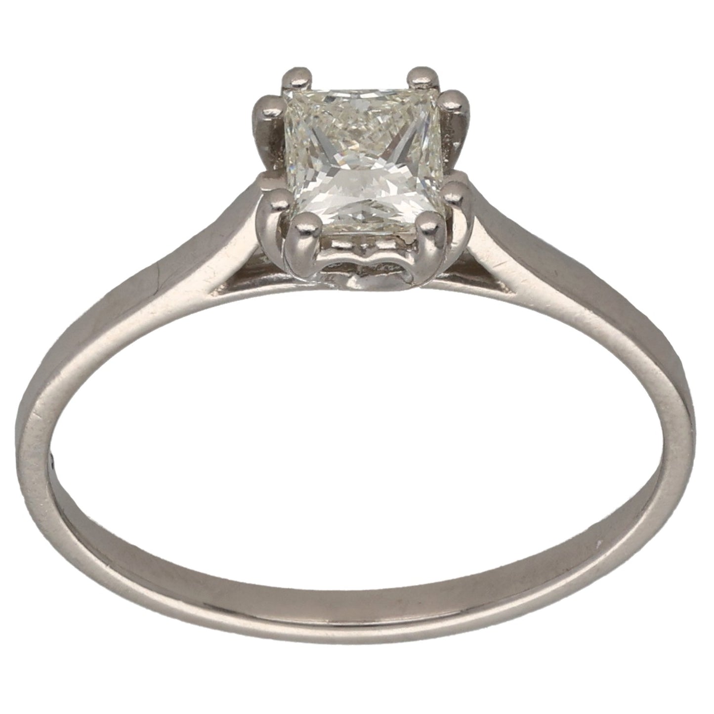 Platinum 0.47ct Diamond Solitaire Ring Size L