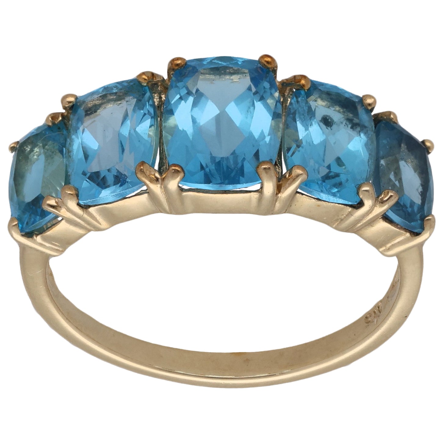 9ct Gold Topaz Half Eternity Ring Size P