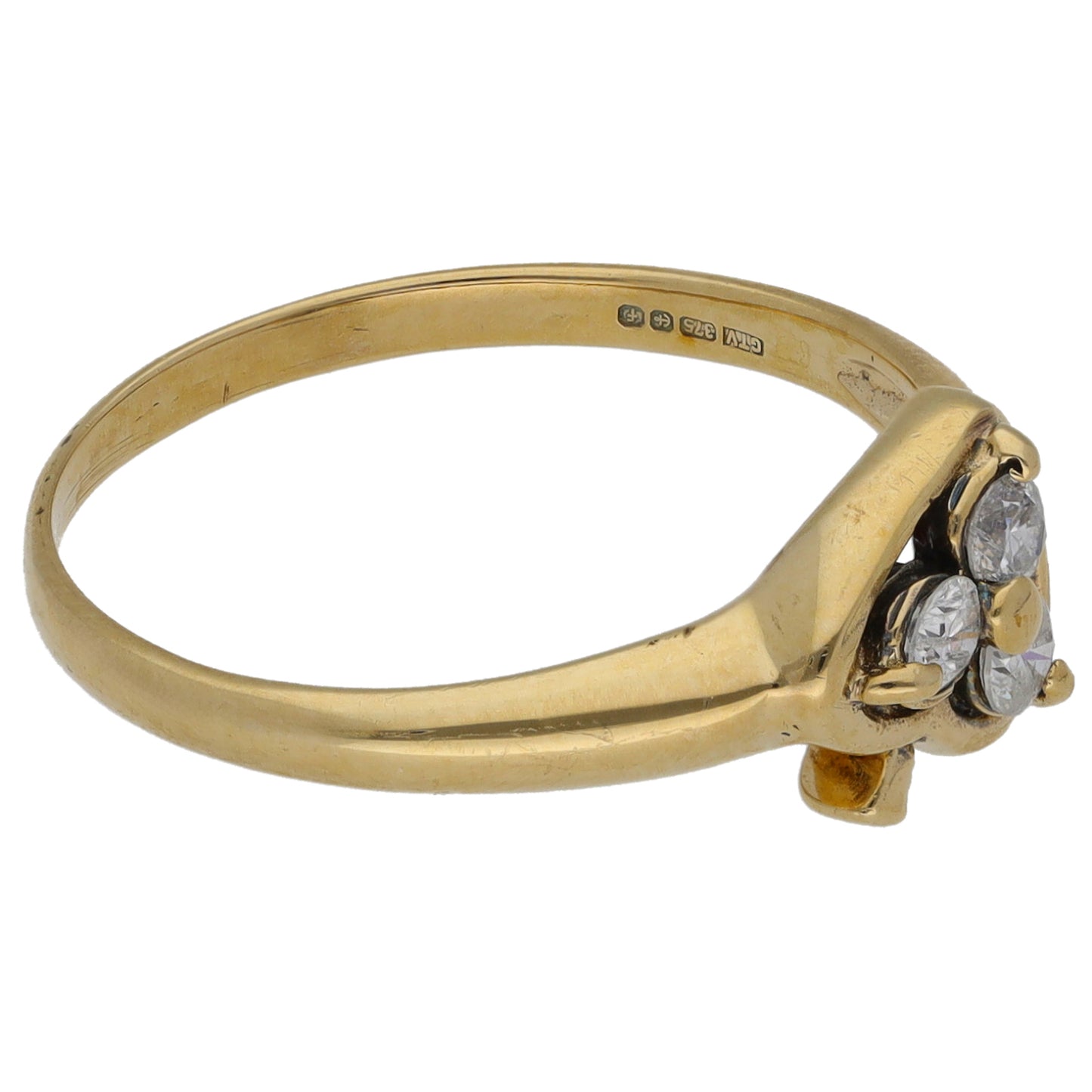 9ct Gold 0.15ct Diamond Dress/Cocktail Ring Size N