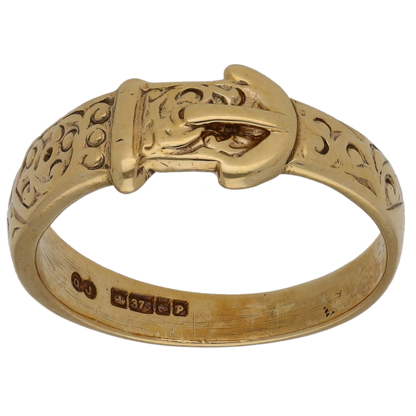 9ct Gold Buckle Ring Size R