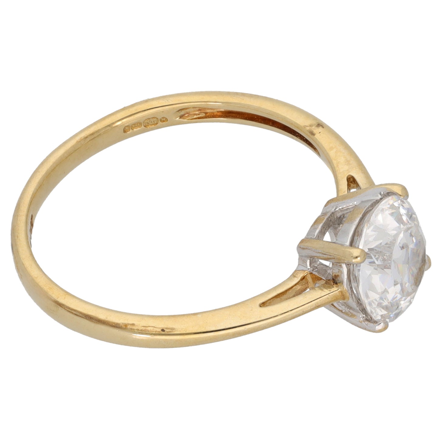 9ct Gold Cubic Zirconia Single Stone Ring Size N