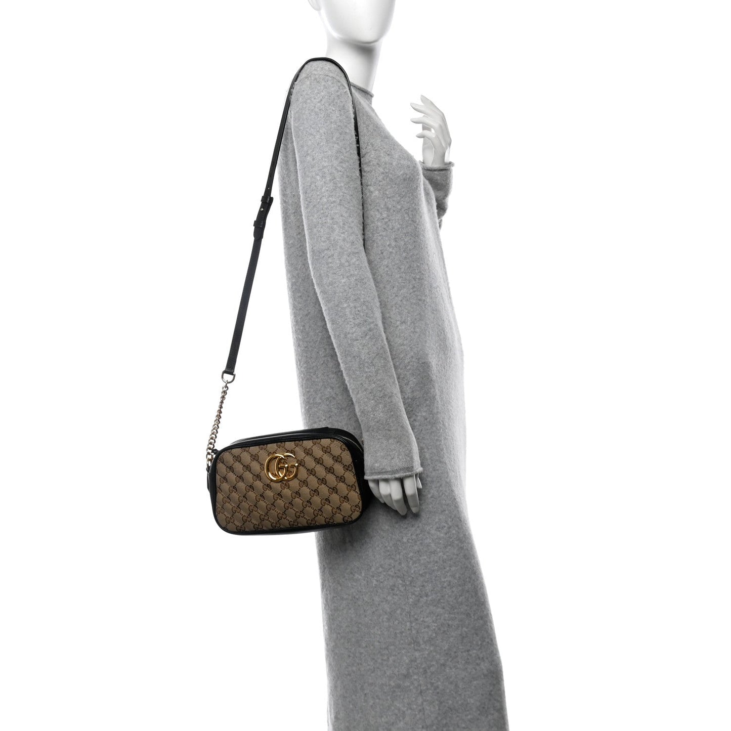 Gucci GG Marmont Small Canvas Bag - Beige
