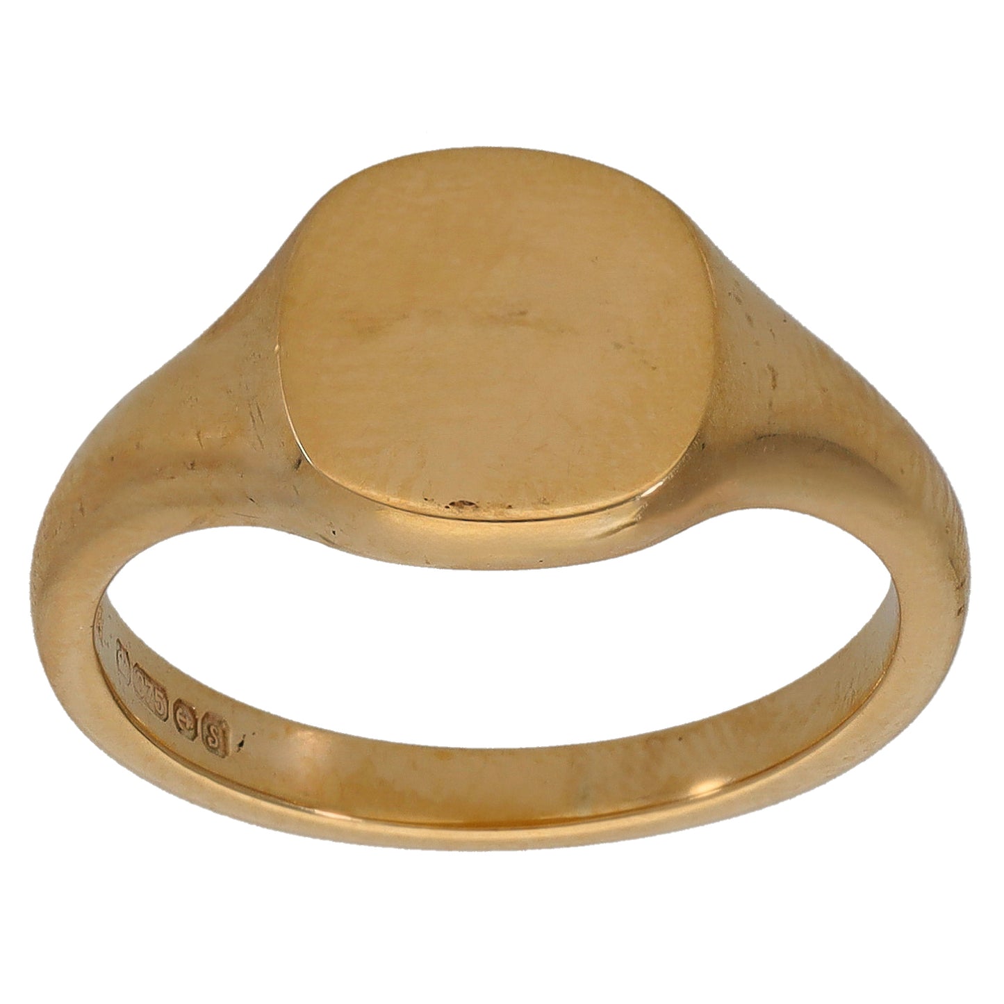 9ct Gold Plain Signet Ring Size M