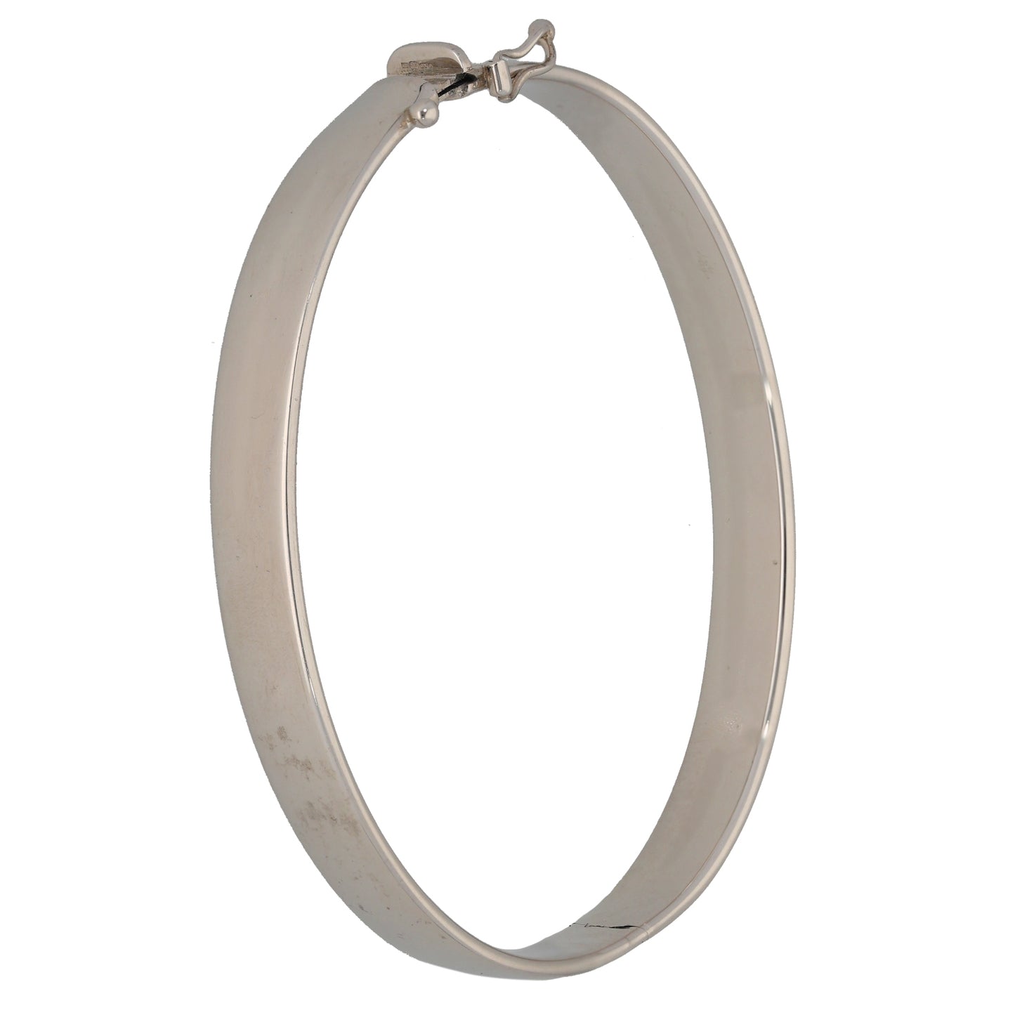9ct White Gold Hinged/Clasp Bangle