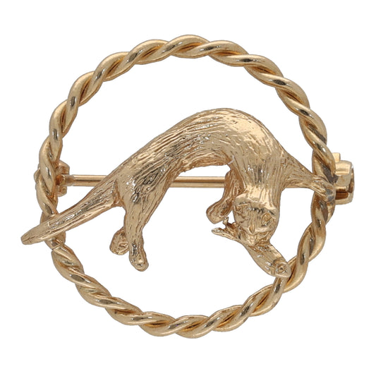 9ct Gold Cat Brooch