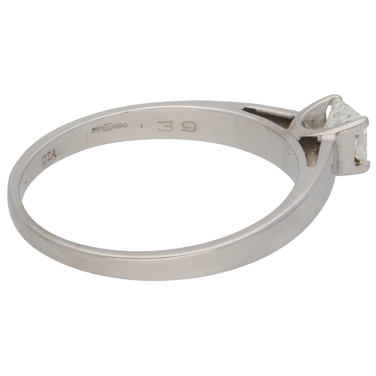 18ct White Gold 0.39ct Diamond Solitaire Ring Size R 1/2