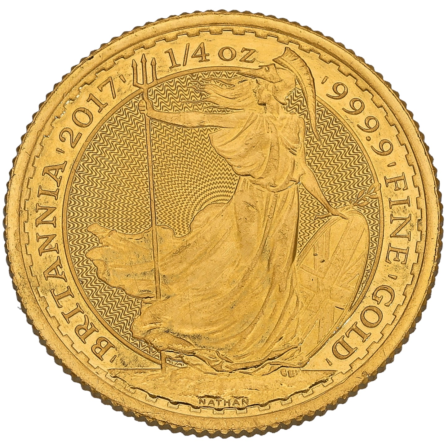 24ct Gold Queen Elizabeth II 1/4 OZ Britannia Coin 2017