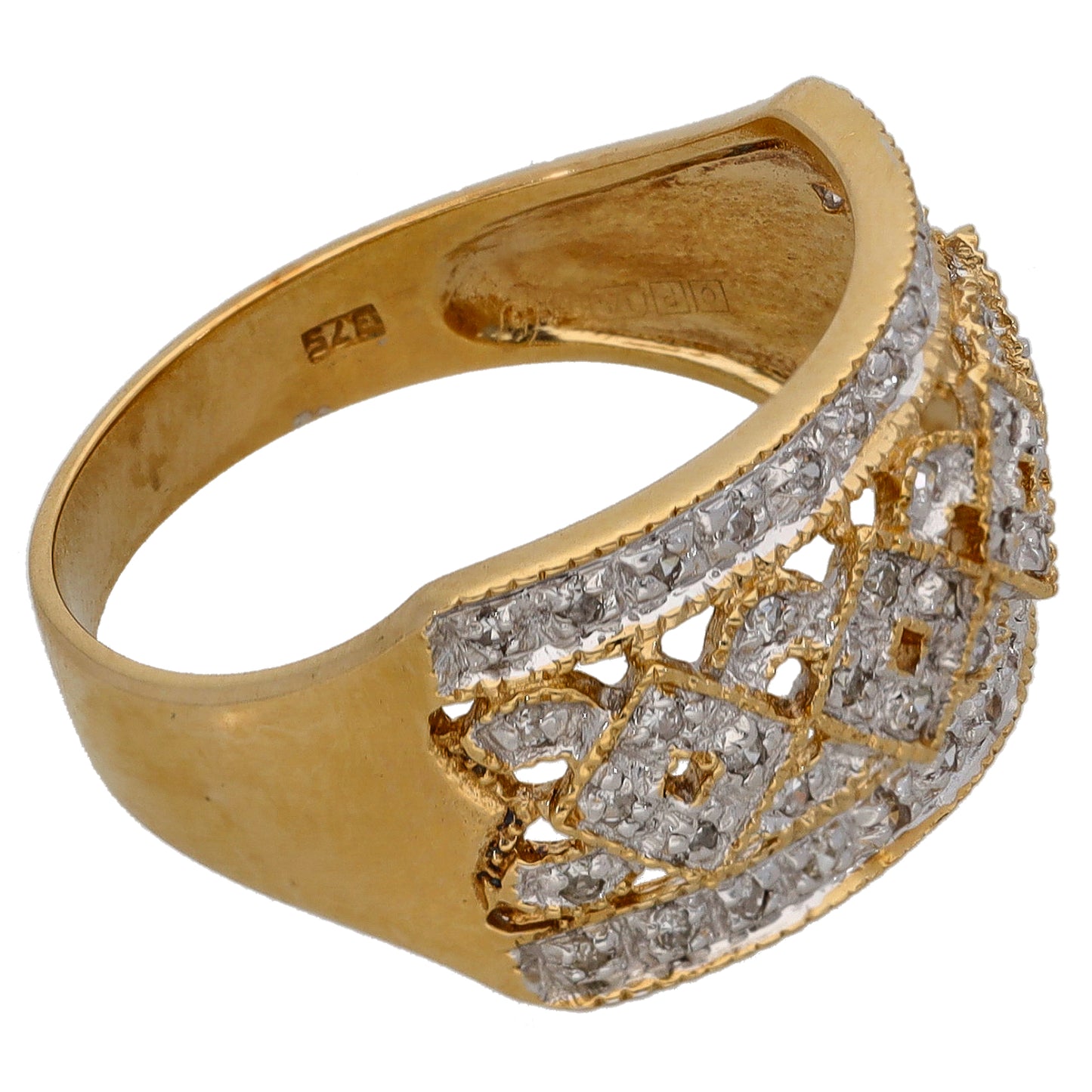 9ct Gold 0.25ct Diamond Alternative Ring Size S