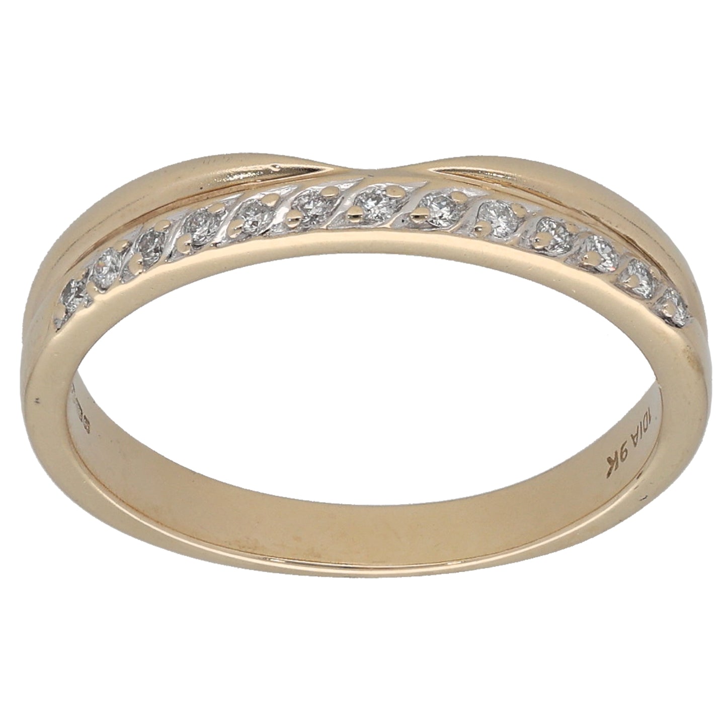 9ct Gold 0.065ct Diamond Half Eternity Ring Size L