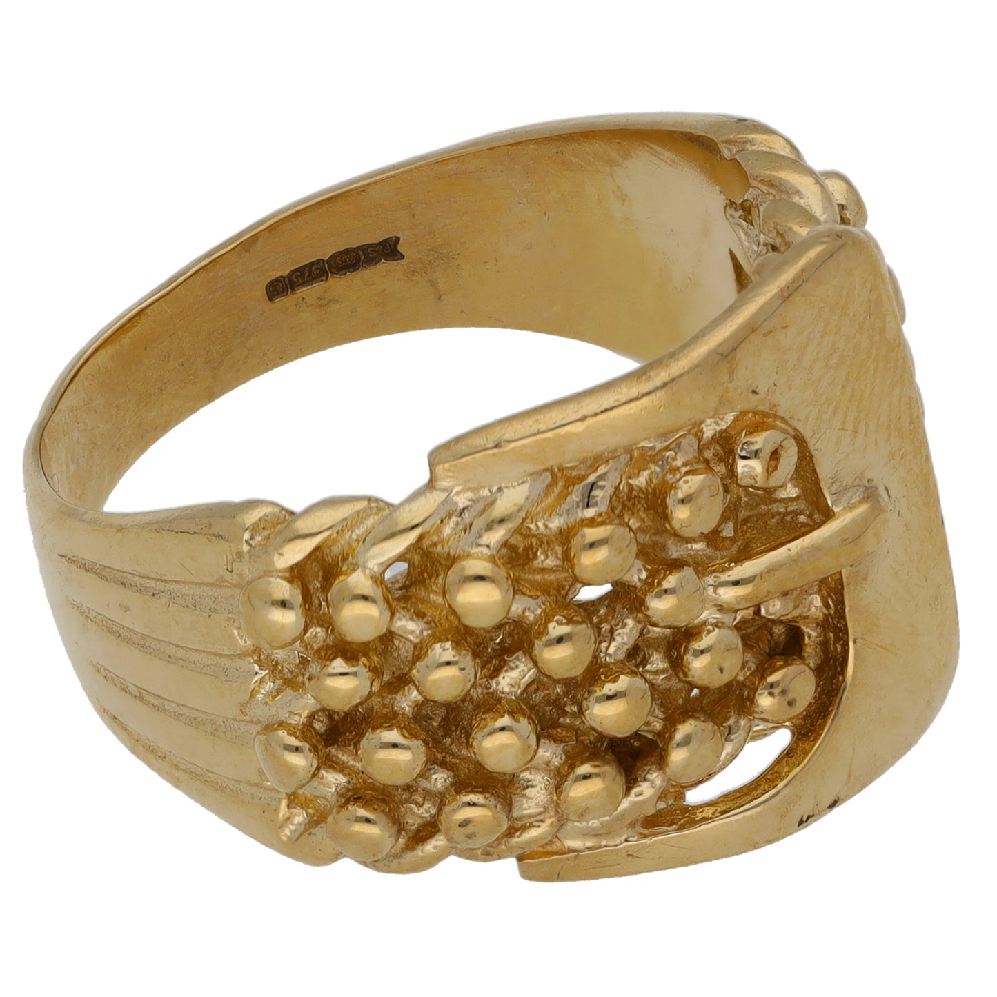 9ct Gold Buckle Ring Size R