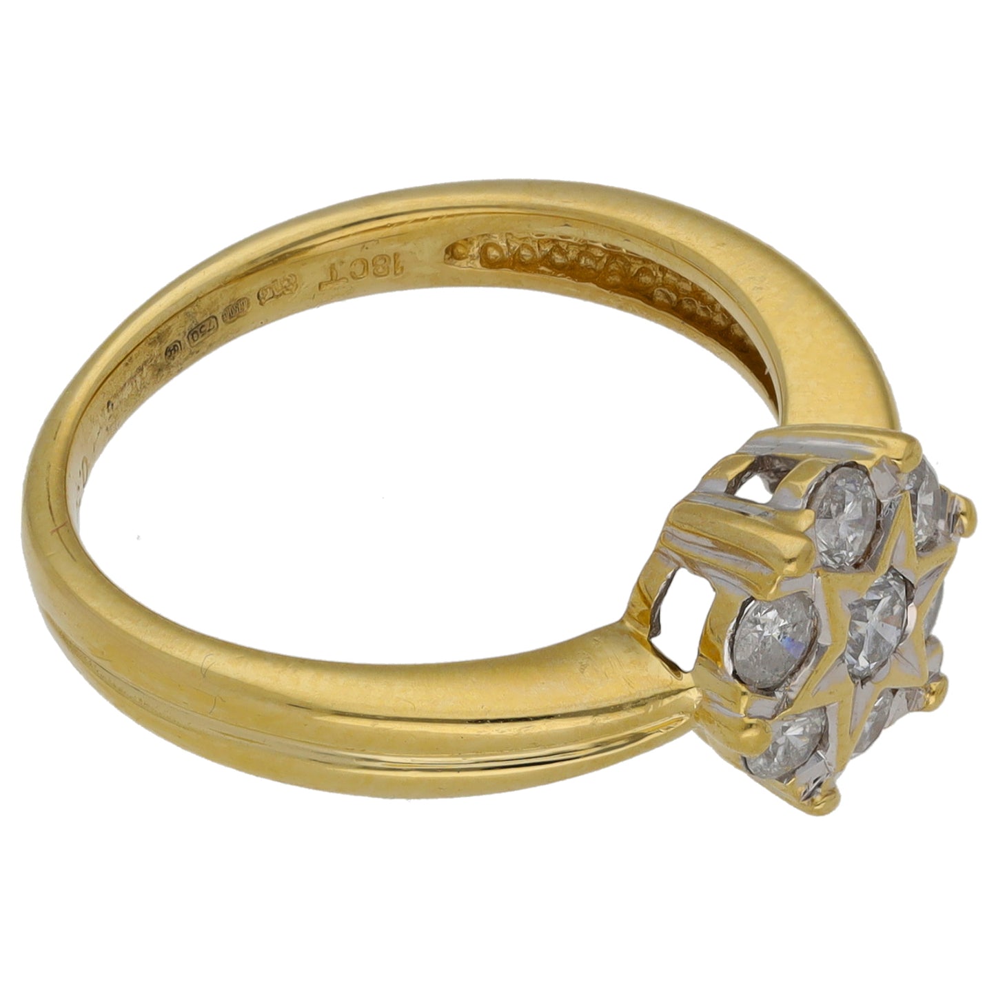 18ct Gold 0.50ct Diamond Cluster Ring Size M