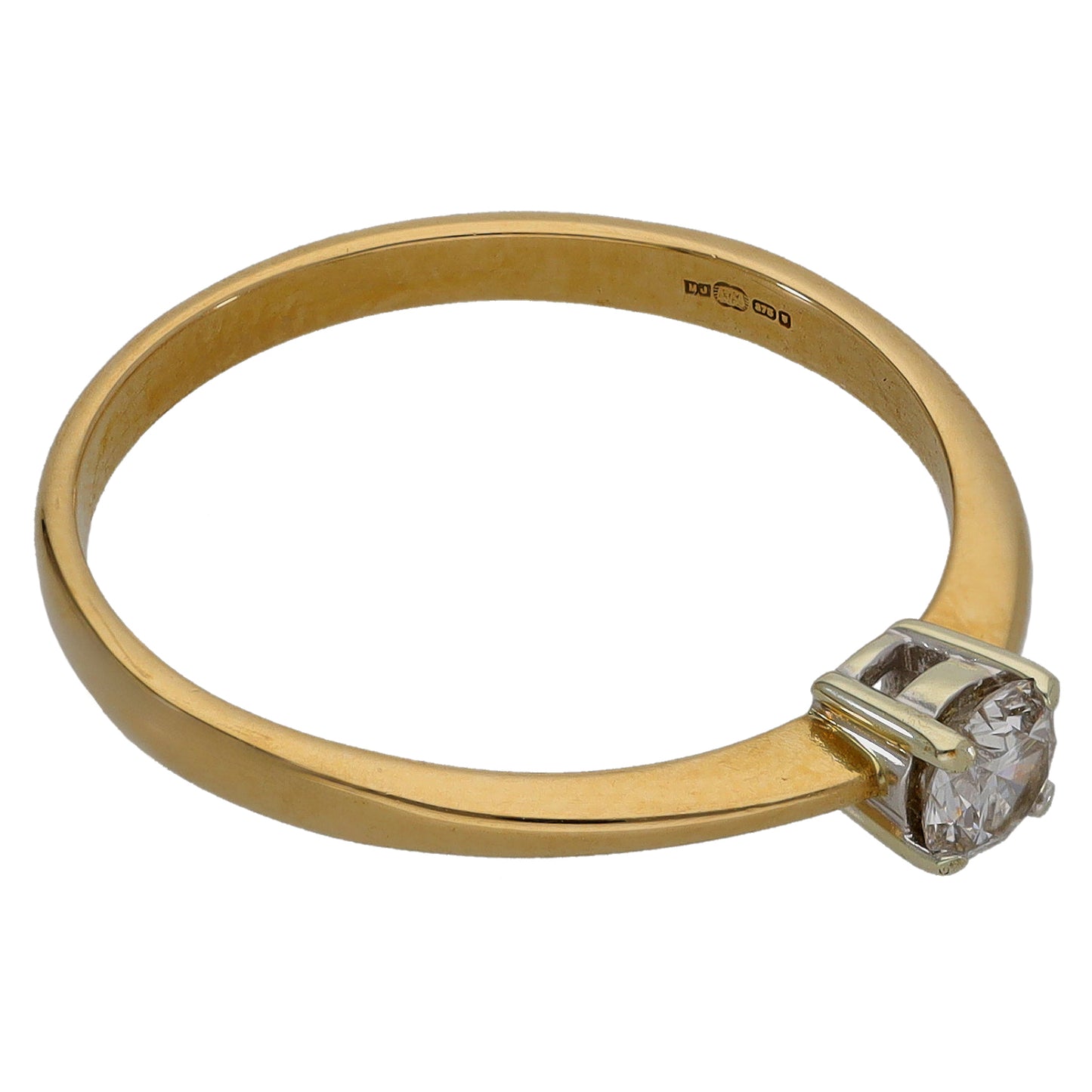 9ct Gold 0.25ct Diamond Solitaire Ring Size R