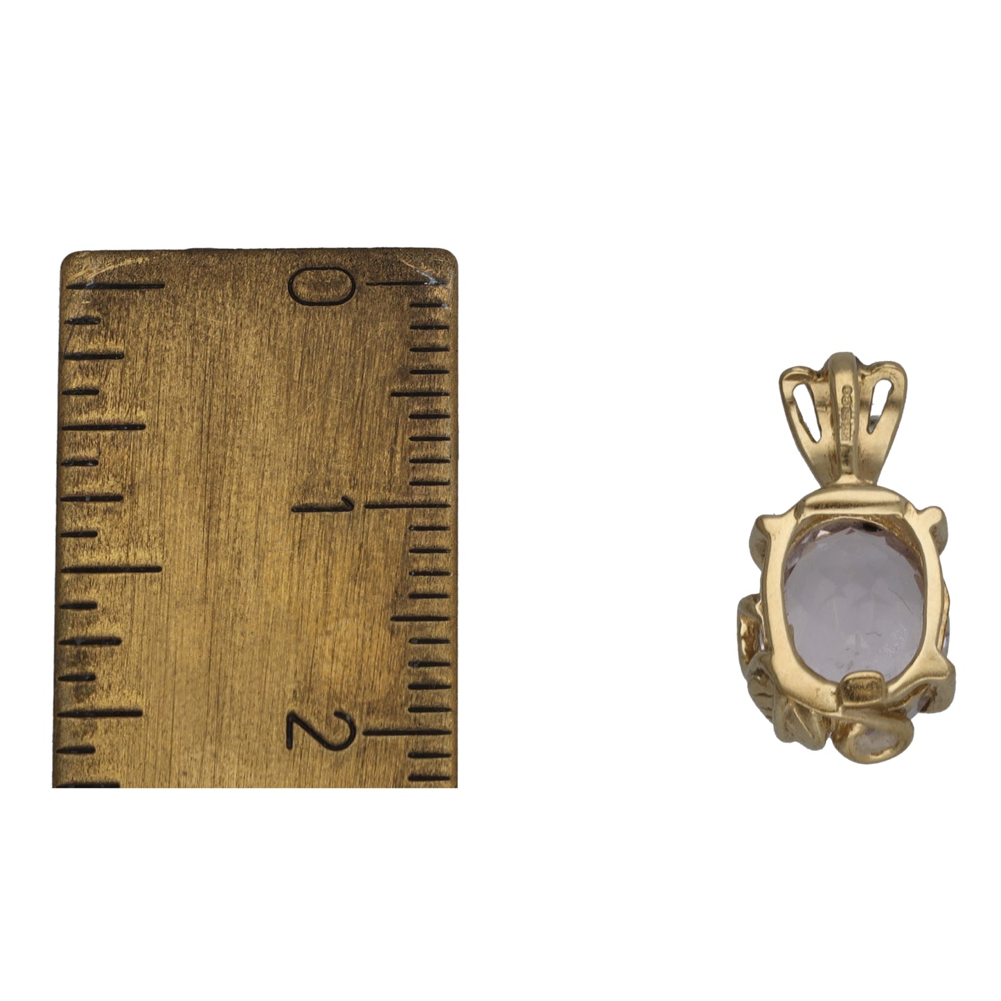 9ct Gold Kunzite Single Stone Pendant