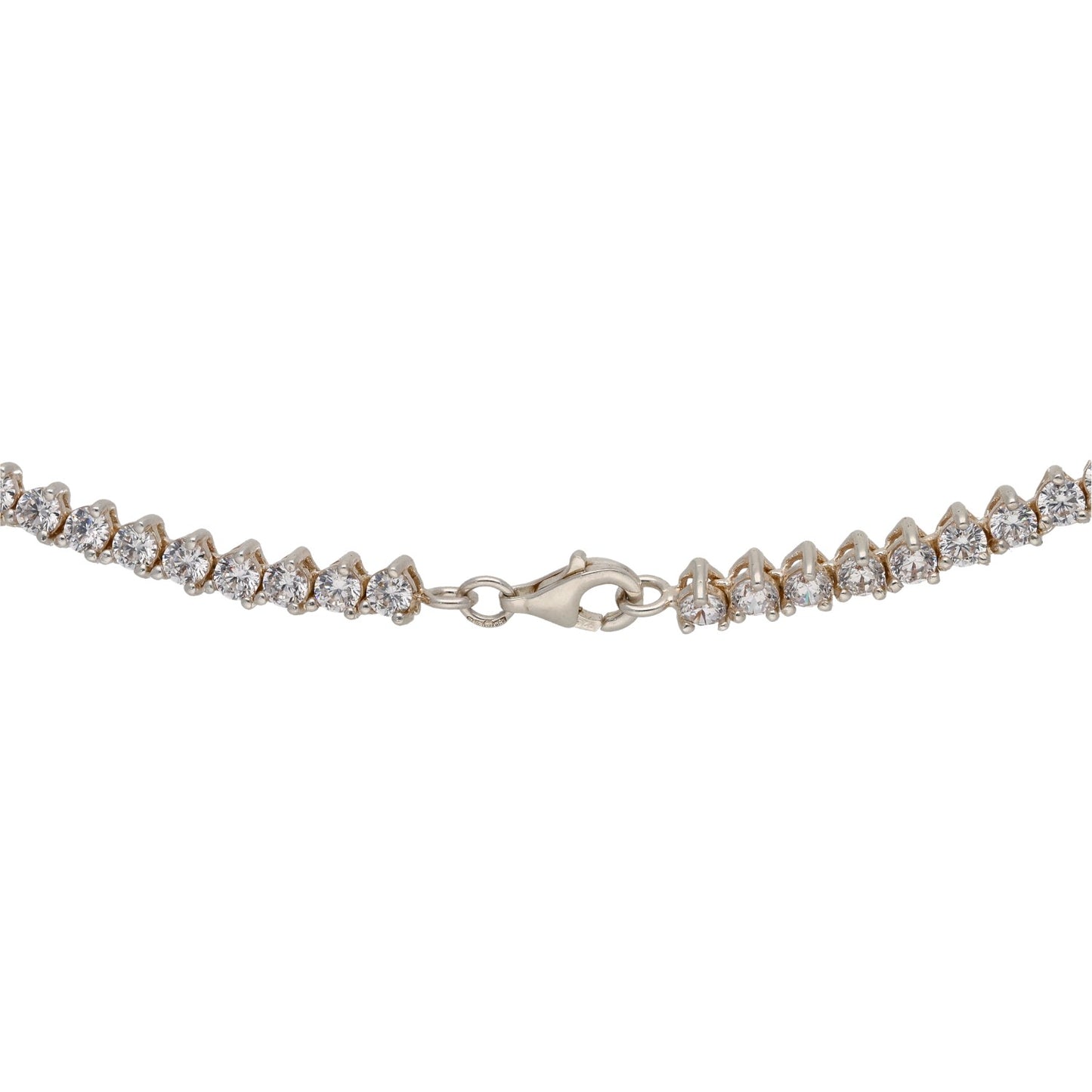 Sterling Silver Cubic Zirconia Fancy Necklace 17"