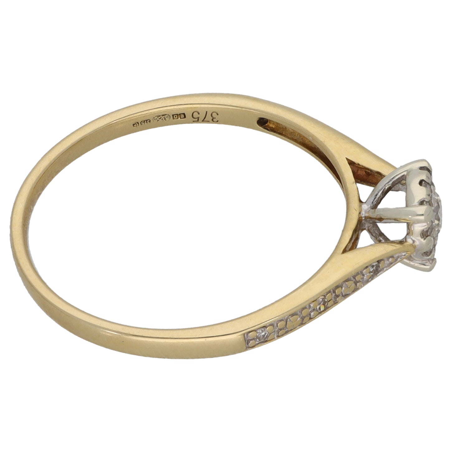 9ct Gold 0.15ct Diamond Dress/Cocktail Ring Size N