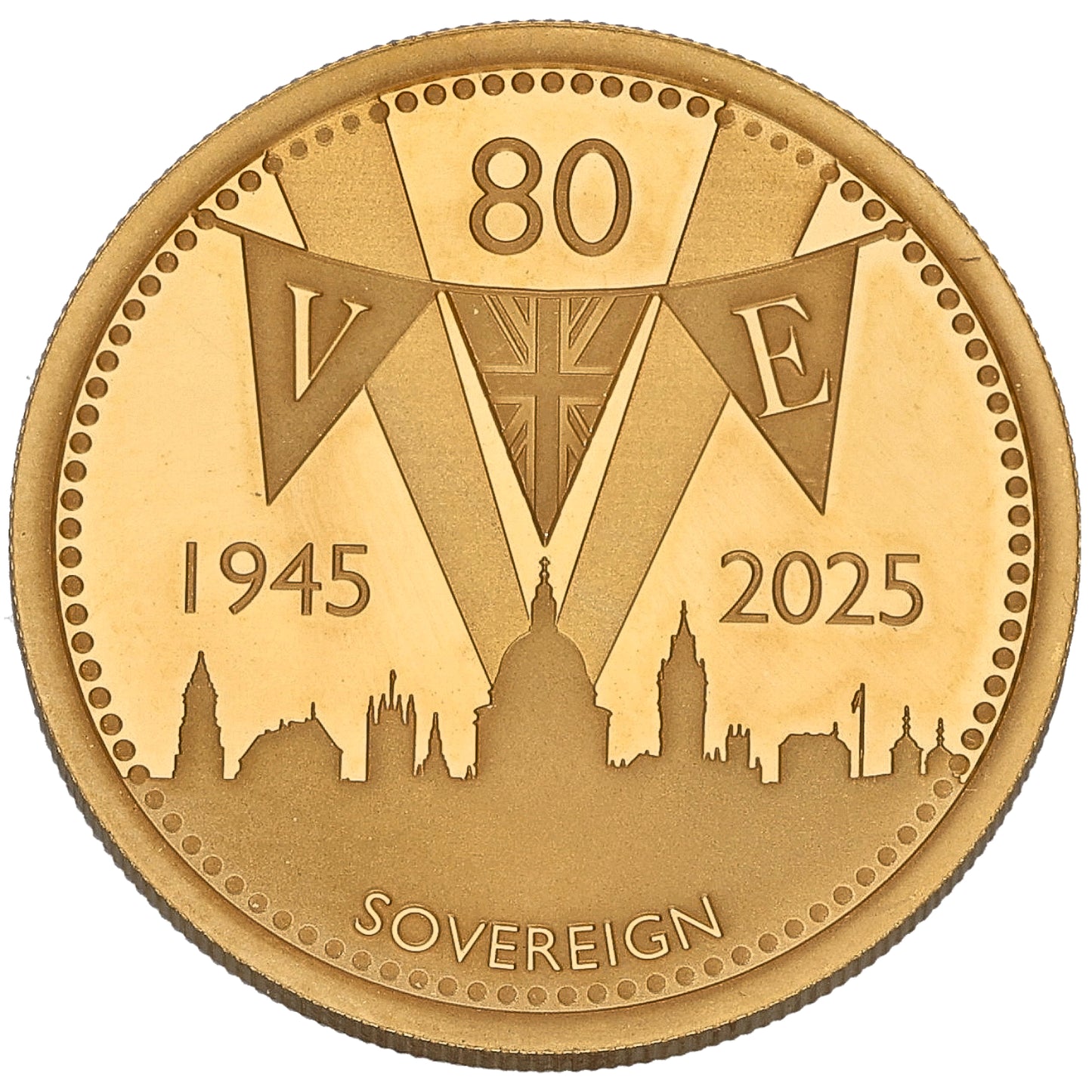 22ct Gold VE Day 80th Anniversary Full Sovereign Coin 2025