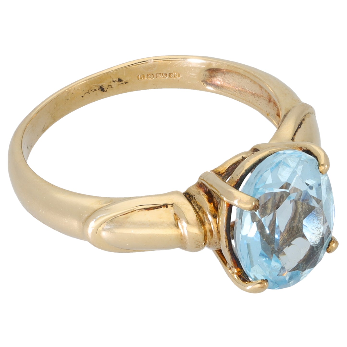 9ct Gold Topaz Single Stone Ring Size N