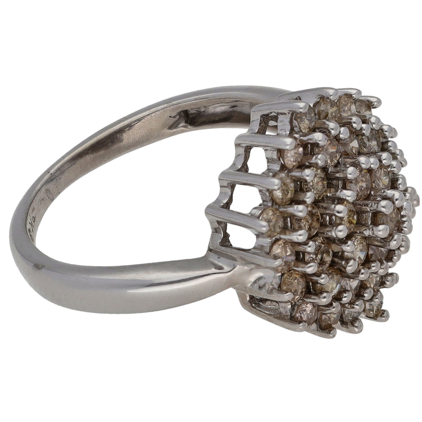 9ct White Gold 0.74ct Diamond Cluster Ring Size K