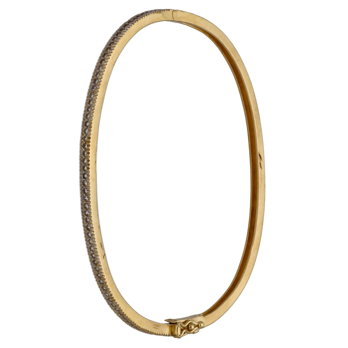 9ct Gold Cubic Zirconia Hinged/Clasp Bangle