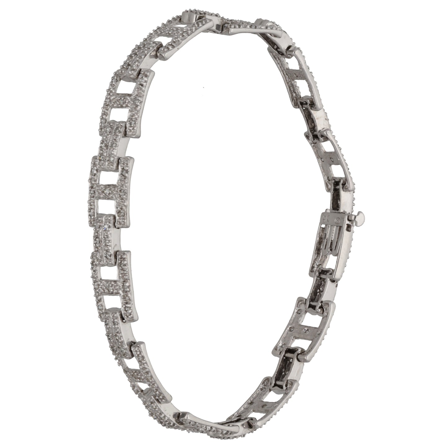 9ct White Gold 1.56ct Diamond Fancy Stone Set Bracelet