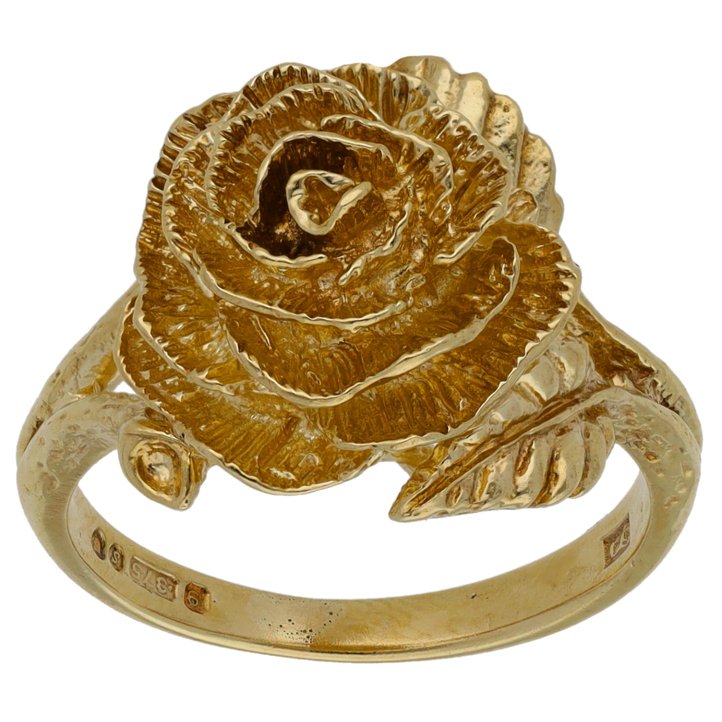 9ct Gold Flower Ring Size N