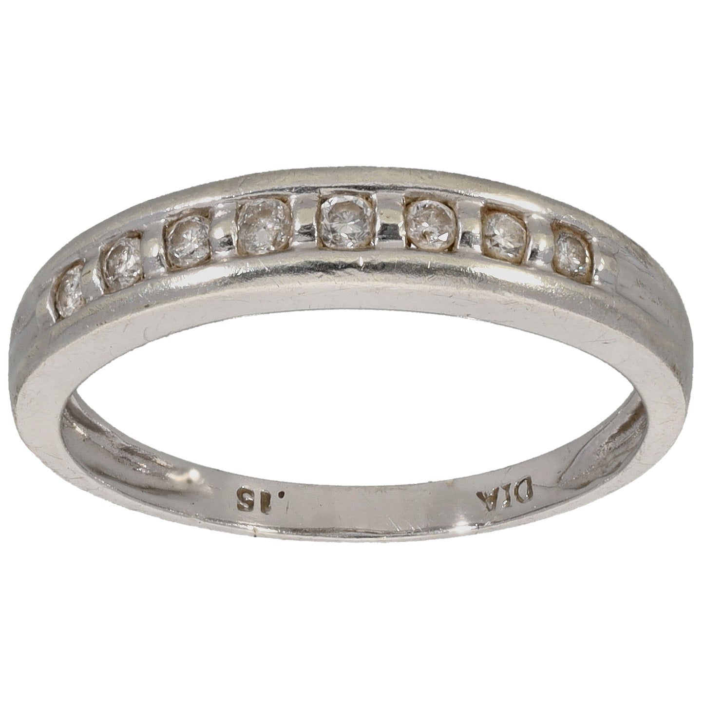 9ct White Gold 0.15ct Diamond Half Eternity Ring Size N