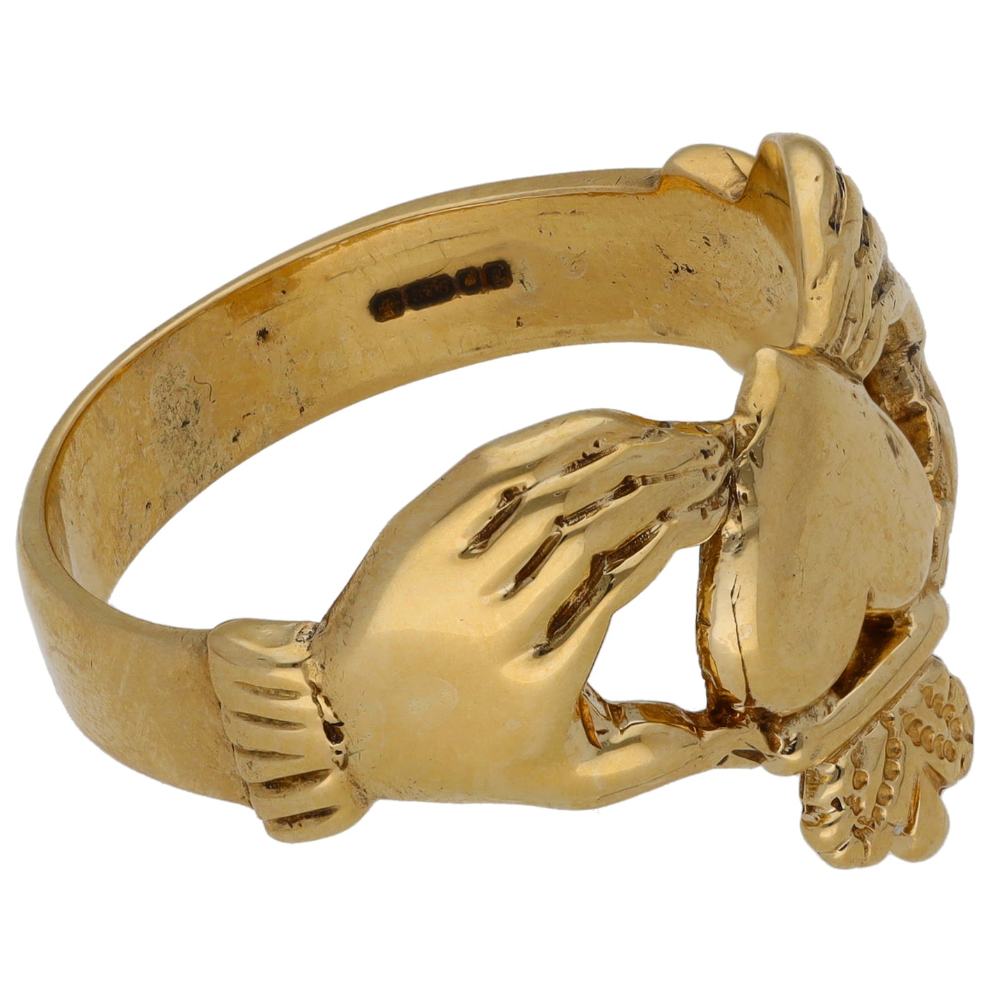 9ct Gold Claddagh Ring Size X