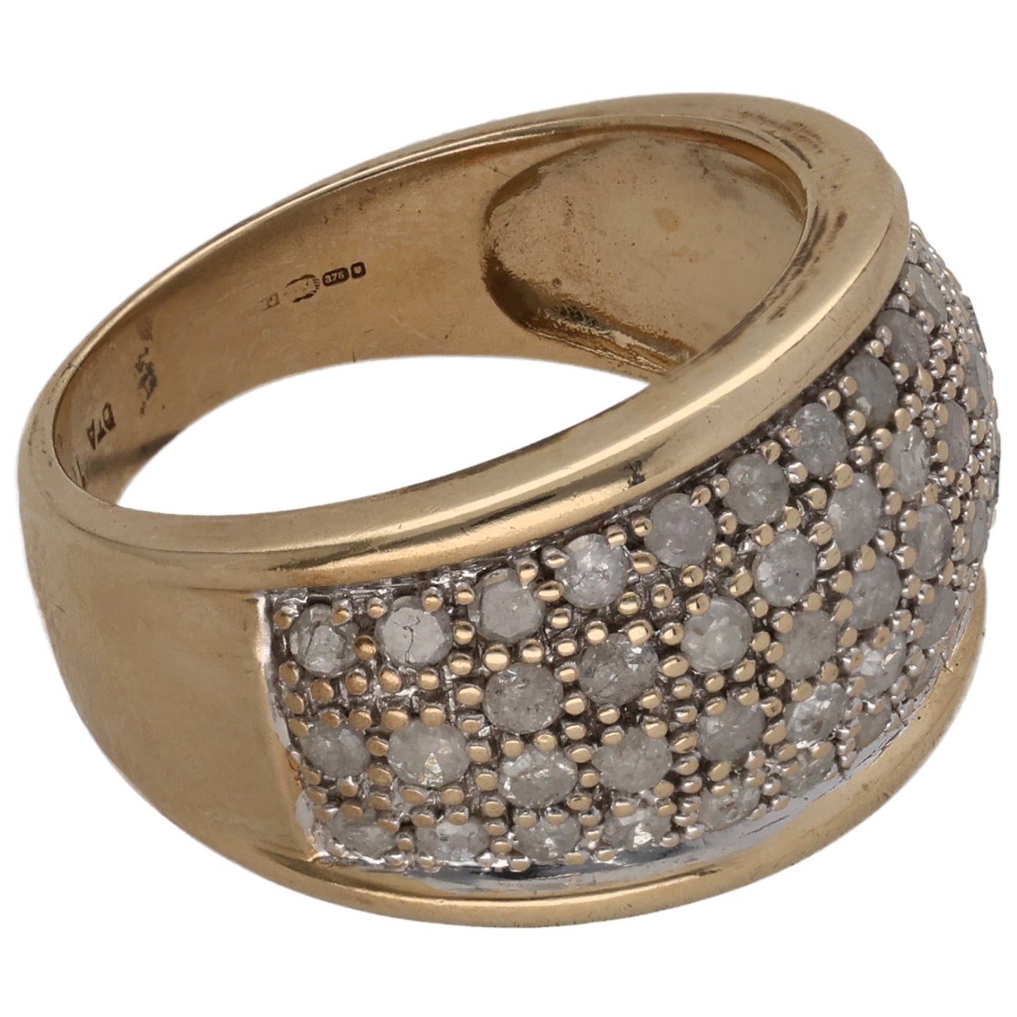 9ct Gold 1.02ct Diamond Cluster Ring Size M