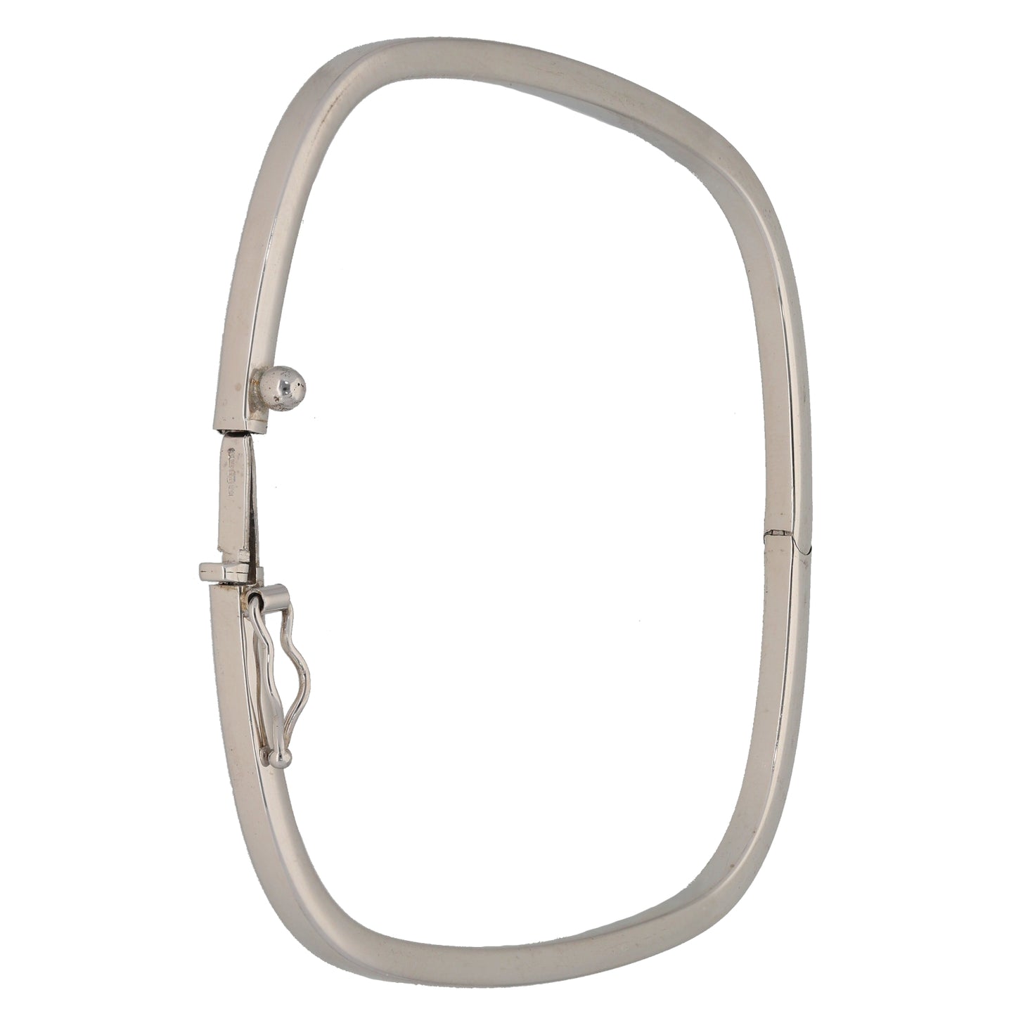 9ct White Gold Hinged/Clasp Bangle