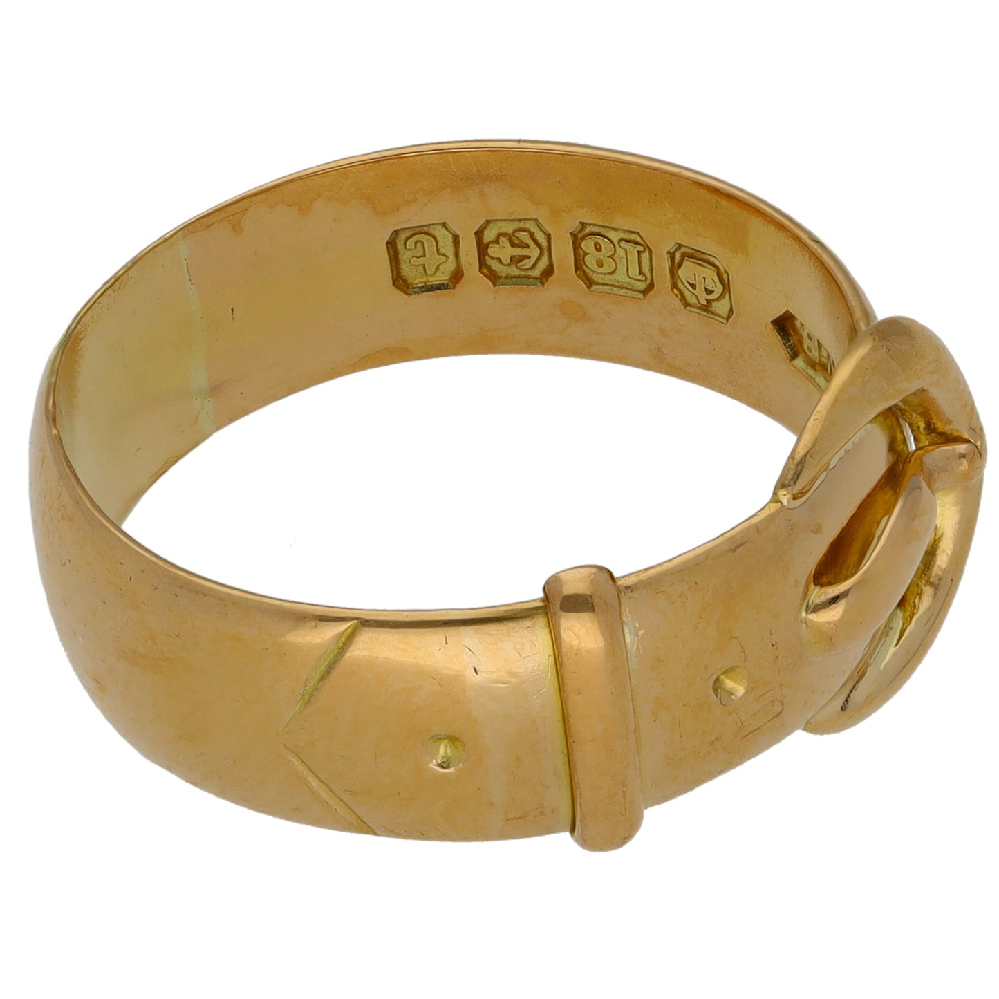 18ct Gold Buckle Ring Size Q