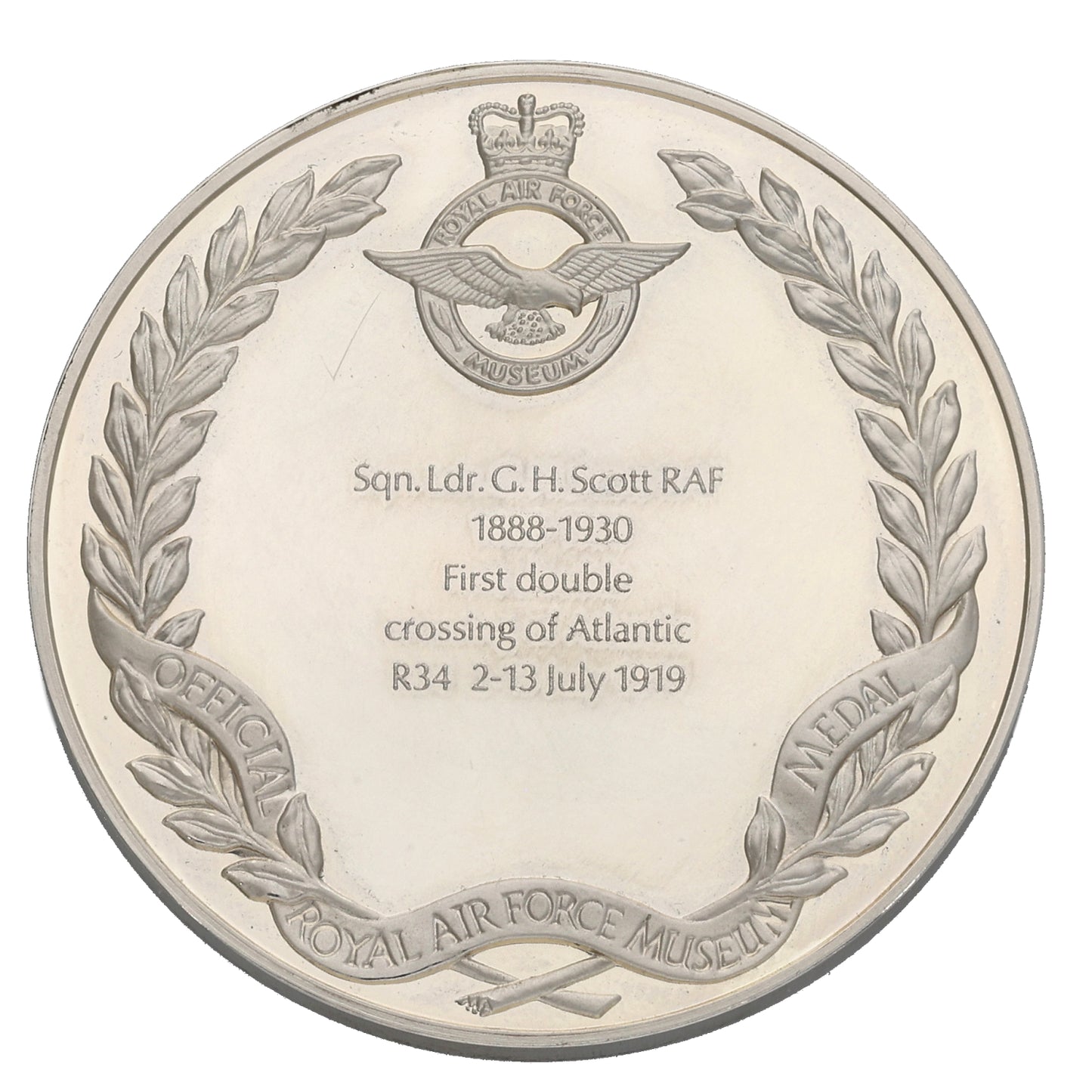 Silver Royal Airforce Museum First Double Crossing Of Atlantic Medal